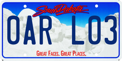 SD license plate 0ARL03