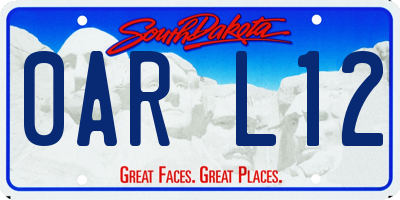 SD license plate 0ARL12