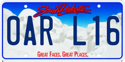 SD license plate 0ARL16