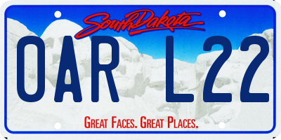 SD license plate 0ARL22