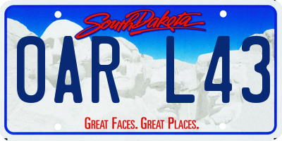 SD license plate 0ARL43