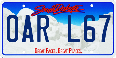 SD license plate 0ARL67