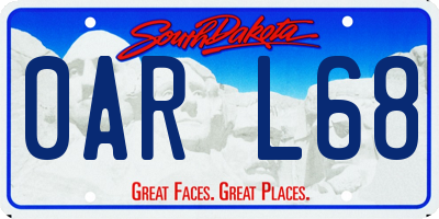 SD license plate 0ARL68