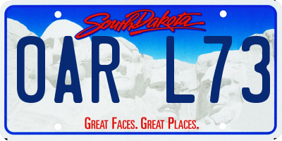 SD license plate 0ARL73