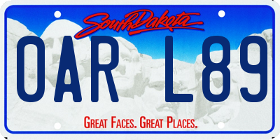 SD license plate 0ARL89