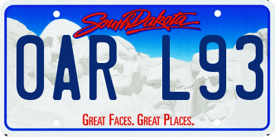 SD license plate 0ARL93