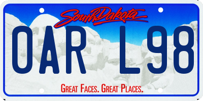 SD license plate 0ARL98