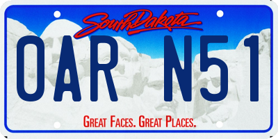 SD license plate 0ARN51