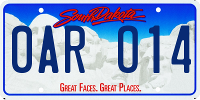 SD license plate 0ARO14
