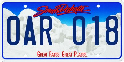 SD license plate 0ARO18