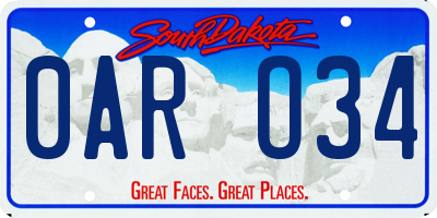 SD license plate 0ARO34