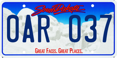 SD license plate 0ARO37