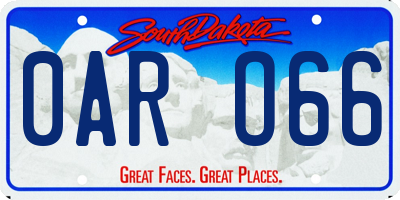 SD license plate 0ARO66