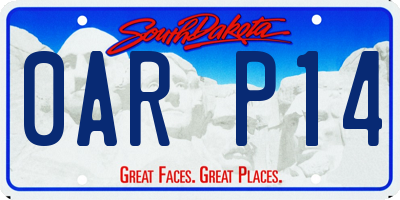 SD license plate 0ARP14