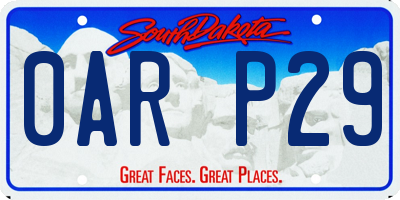 SD license plate 0ARP29
