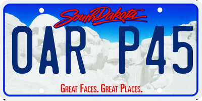 SD license plate 0ARP45