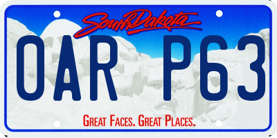 SD license plate 0ARP63