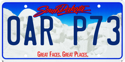 SD license plate 0ARP73