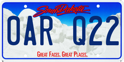 SD license plate 0ARQ22