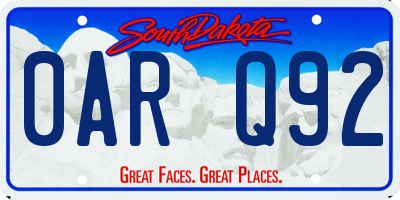 SD license plate 0ARQ92