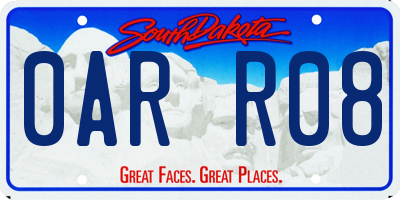 SD license plate 0ARR08