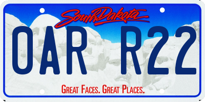 SD license plate 0ARR22