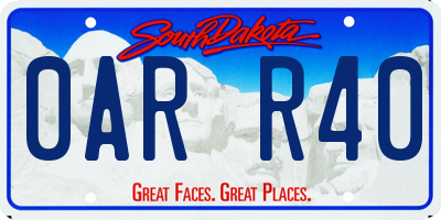 SD license plate 0ARR40