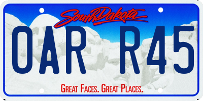 SD license plate 0ARR45