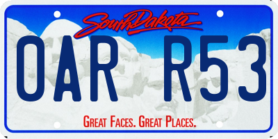 SD license plate 0ARR53