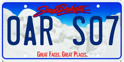 SD license plate 0ARS07