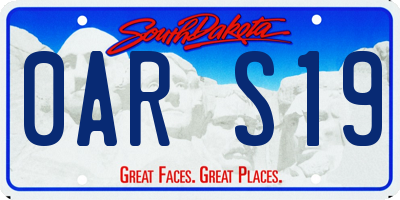 SD license plate 0ARS19