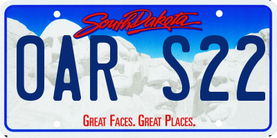 SD license plate 0ARS22