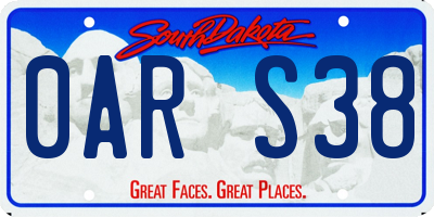 SD license plate 0ARS38