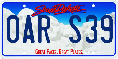 SD license plate 0ARS39