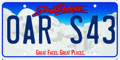 SD license plate 0ARS43