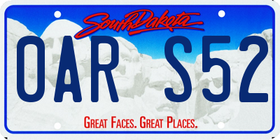 SD license plate 0ARS52