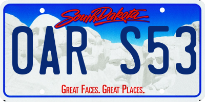 SD license plate 0ARS53