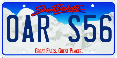 SD license plate 0ARS56