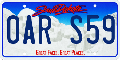 SD license plate 0ARS59