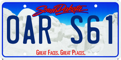 SD license plate 0ARS61