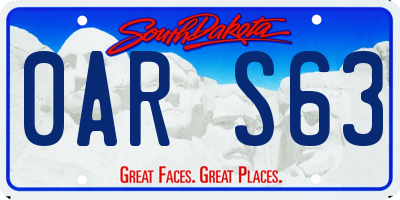 SD license plate 0ARS63