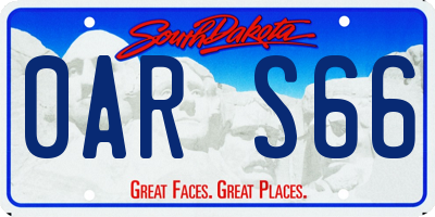 SD license plate 0ARS66
