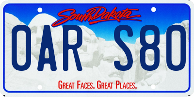 SD license plate 0ARS80