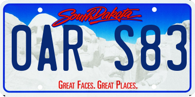 SD license plate 0ARS83