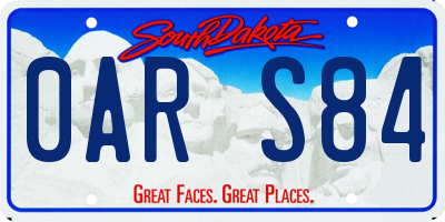 SD license plate 0ARS84