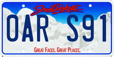 SD license plate 0ARS91