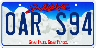 SD license plate 0ARS94
