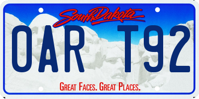 SD license plate 0ART92