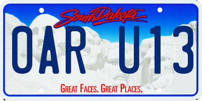 SD license plate 0ARU13