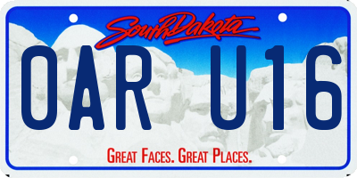 SD license plate 0ARU16